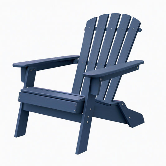 Fauteuil de jardin Adirondack 81 x 79 x 94 cm en plastique bleu marine à dossier incliné