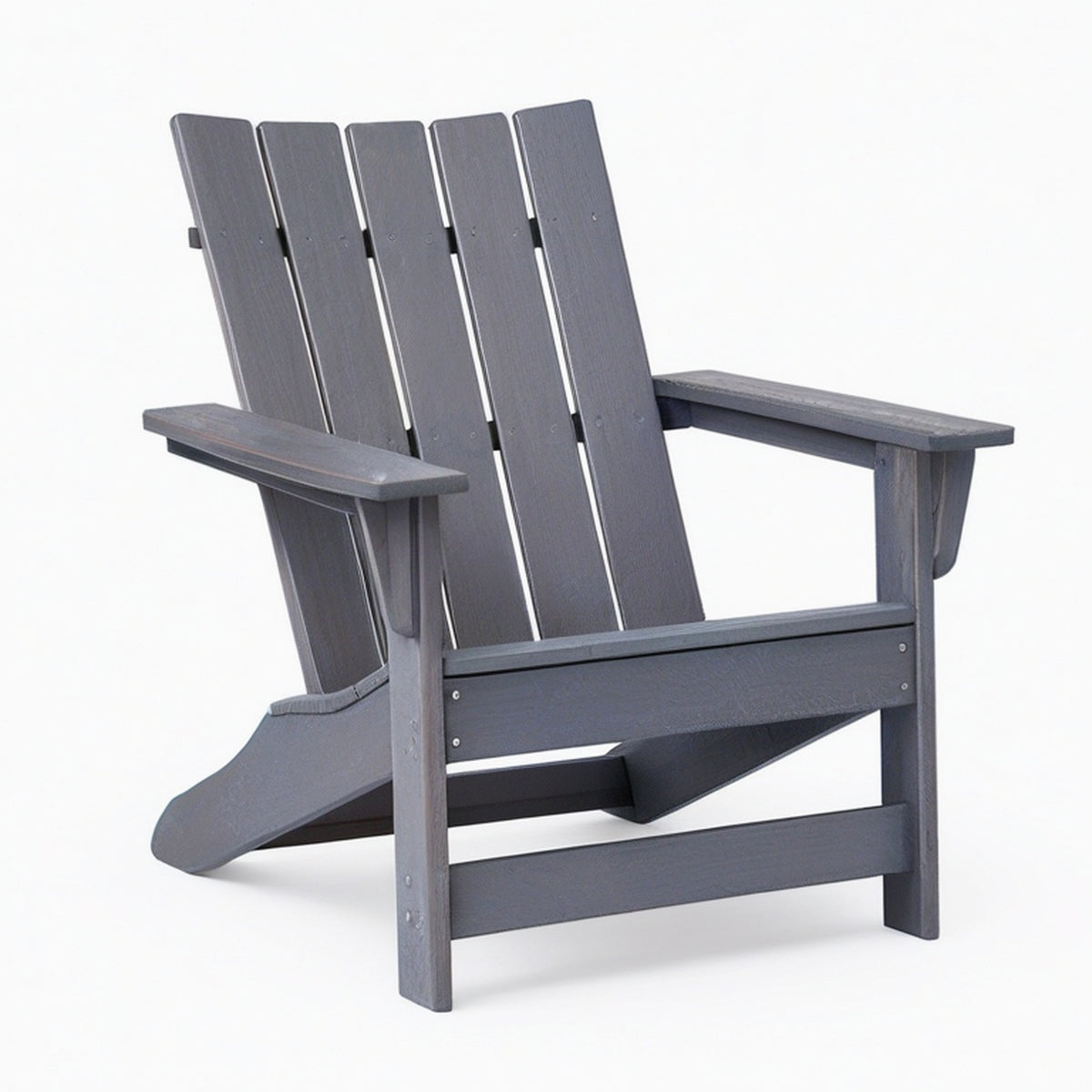 Fauteuil Adirondack 83 x 90 x 100 cm en plastique gris pour extérieur - dossier incliné