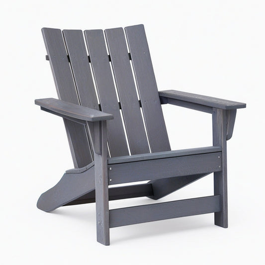 Fauteuil Adirondack 83 x 90 x 100 cm en plastique gris pour extérieur - dossier incliné