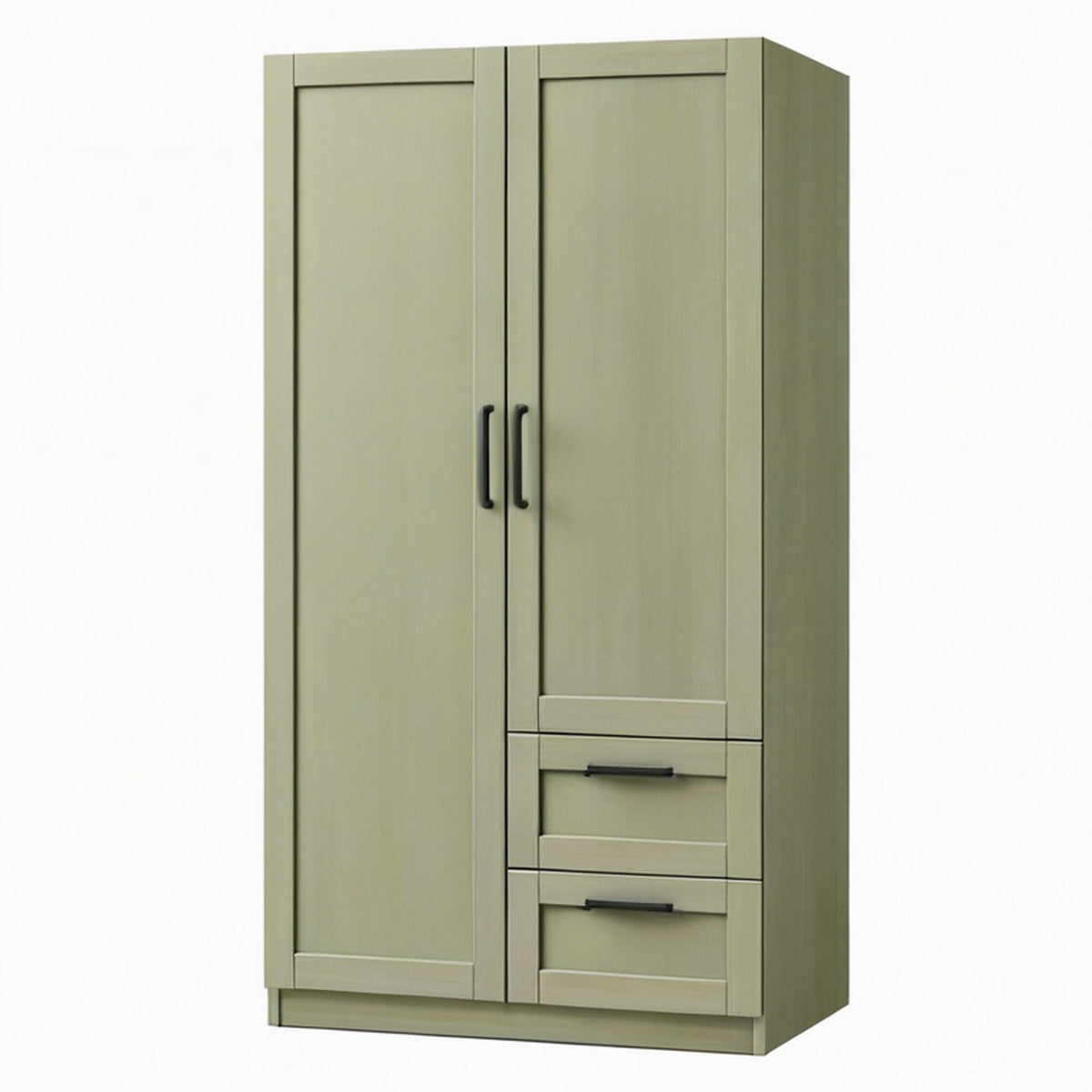 Armoire de rangement 90 x 50 x 180 cm en bois d'ingénierie vert sauge style contemporain